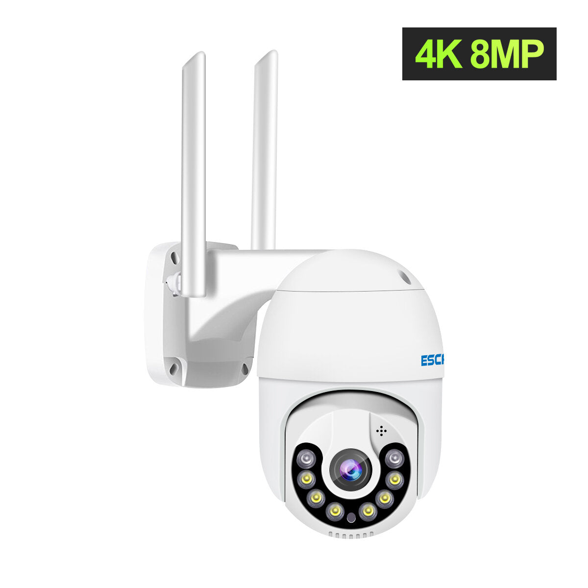 8MP Pan/Tilt AI Humanoid Detection WiFi IP Camera with Auto Tracking, Cloud Storage, Two-Way Audio, Night Vision, Waterproof