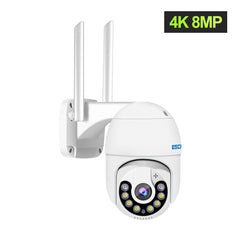 8MP Pan/Tilt AI Humanoid Detection WiFi IP Camera with Auto Tracking, Cloud Storage, Two-Way Audio, Night Vision, Waterproof