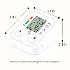 Automatic Upper Arm Blood Pressure Monitor with Large Adjustable Cuff for Home Use