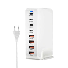 240 W 8-Port GaN USB PD-Ladegerät: 4 USB-A und 4 USB-C, Schnellladen für iPhone, Huawei, Samsung