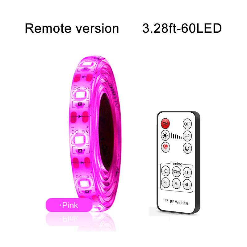 USB LED Strip Lights with Stepless Dimming and Remote Control for Home Decoration, 0.5M-5M