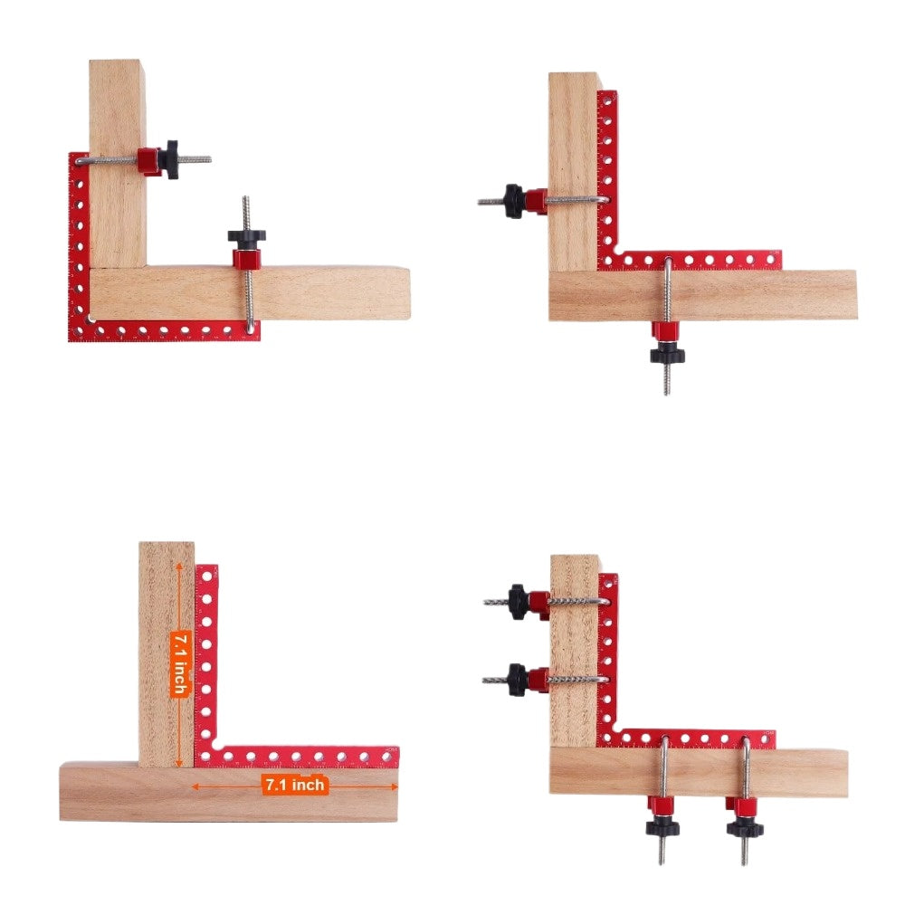 2er-Pack 180-mm-Winkelklemmen, Positionierungswinkel aus Aluminiumlegierung für Holzbearbeitungsprojekte