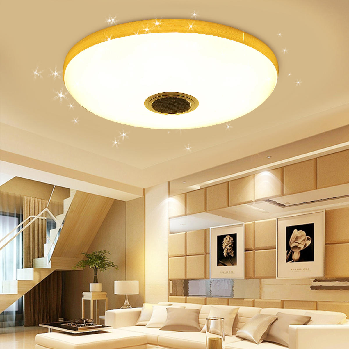 108LED RGBW Dimmable Ceiling Light with Smart Music, Bluetooth, and APP Remote Control