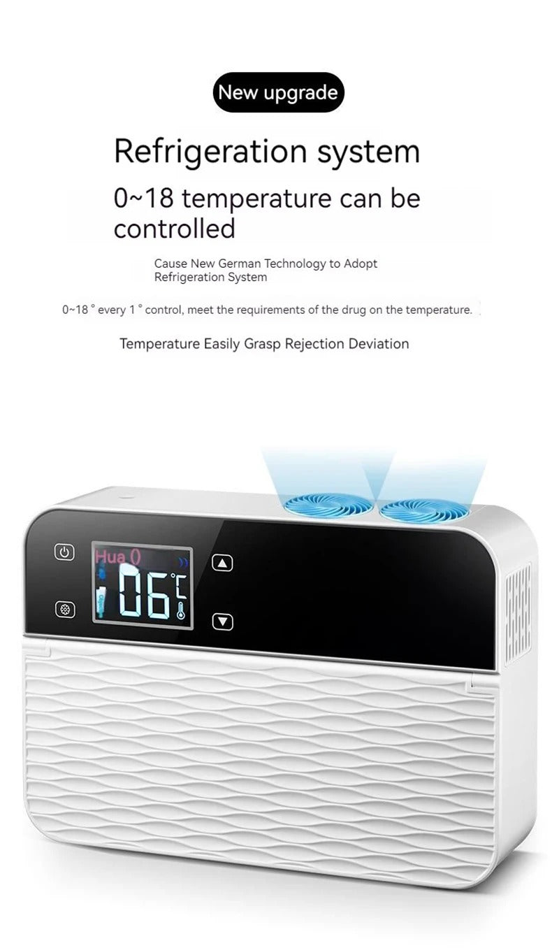 Portable Insulin Mini Fridge | Car USB Medicine Cooler | Private Pill Dispenser for Family Travel