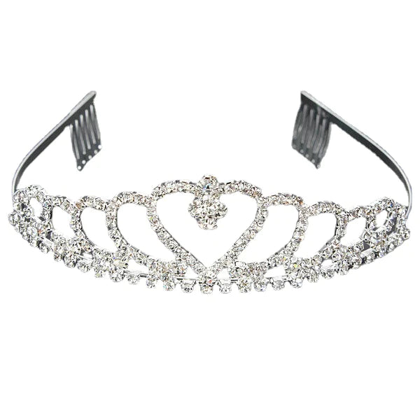 Wedding Bride Heart-shaped Crystal Rhinestone Tiara Crown Hair Accessory