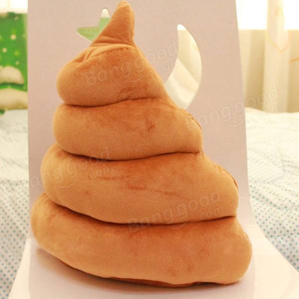 Funny Brown Yellow Poo Shape Throw Pillow for Bed, Sofa, Chair - Creative Plush Cushion