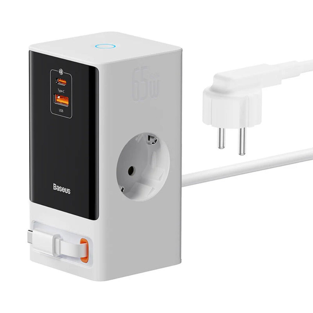 [GaN Tech] 65W 5-Port USB-Ladegerät Steckdosenleiste, Schnellladestation EU-Stecker für iPhone, Xiaomi, Hui