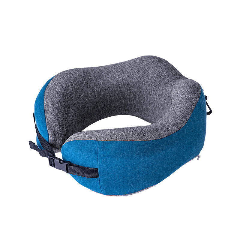 Adjustable U-Shaped Memory Foam Travel Neck Pillow for Office and Nap - 50D Support