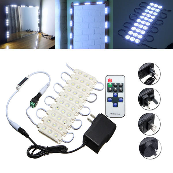 1.5M Waterproof White LED Module Strip Light Kit SMD5630 for Mirror Signage Lamp + DC12V Adapter