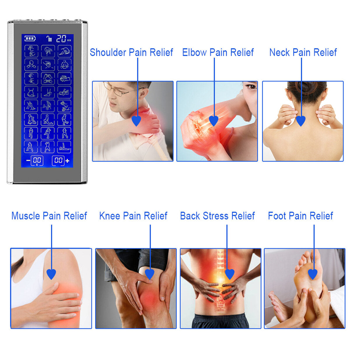 Rechargeable EMS TENS Pulse Massager: Multi-function Meridian Acupoint Patch for Household Physiotherapy