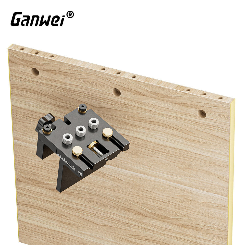 3-in-1 Adjustable Woodworking Dowelling Jig Kit: Pocket Hole Jig, Drilling Guide, Tenoning Pin Hole Puncher, 6/8/10/15mm