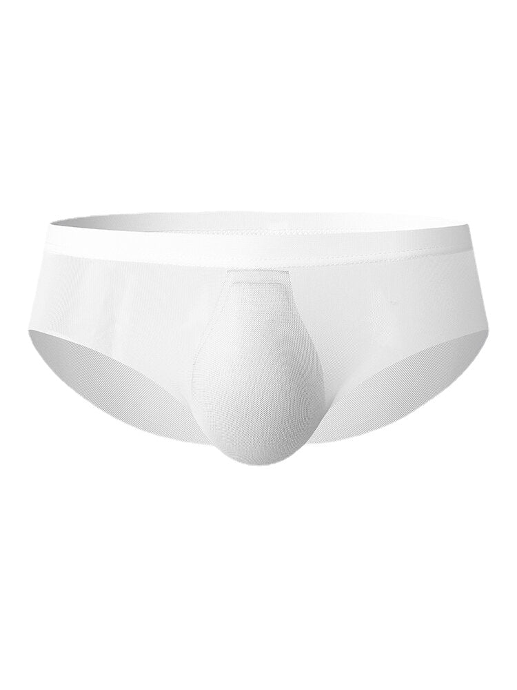 Durchsichtige, atmungsaktive Herren-Home-Slips in Volltonfarbe mit mittlerer Taille und voller Hüfte
