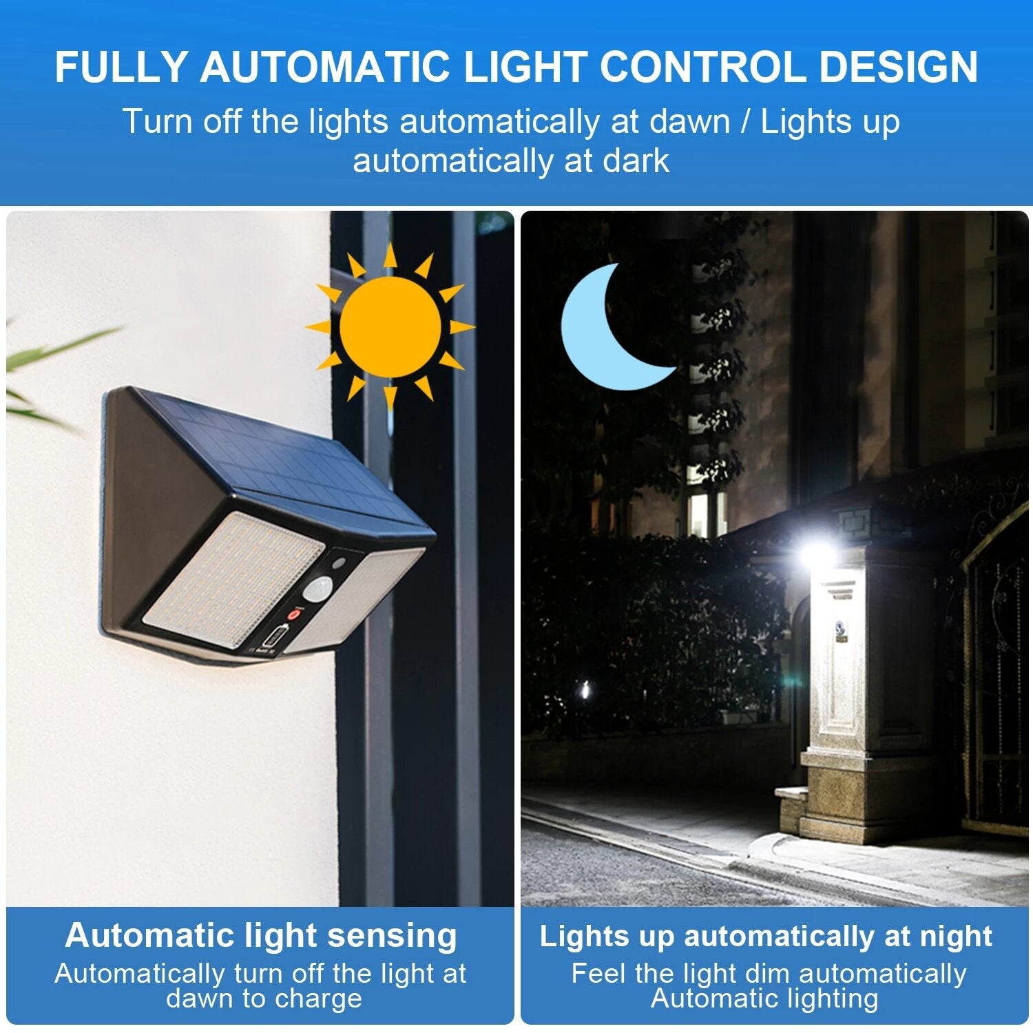 360LED Solar Wall Light, 12000mAh, 6 Modes, Motion Sensor, IP65 Waterproof, Outdoor Yard/Garden/Street Night Light