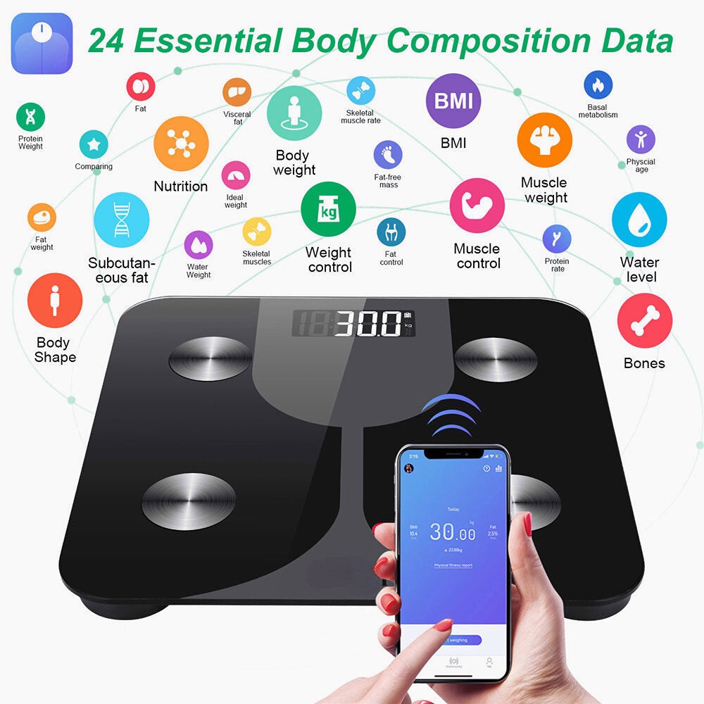 Bluetooth Smart Body Fat Scale - Household Electronic Body Weight Scale