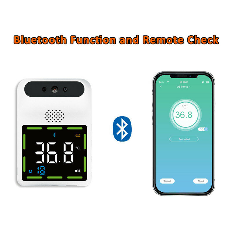 Wall-Mounted Non-Contact IR Infrared Forehead Thermometer with LCD Display and Fever Alarm