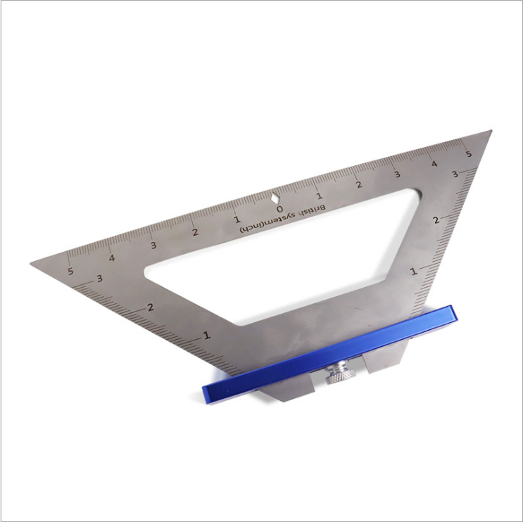 140MM Stainless Steel Woodworking Triangle Ruler - Multifunctional Scribing Angle Tool for DIY