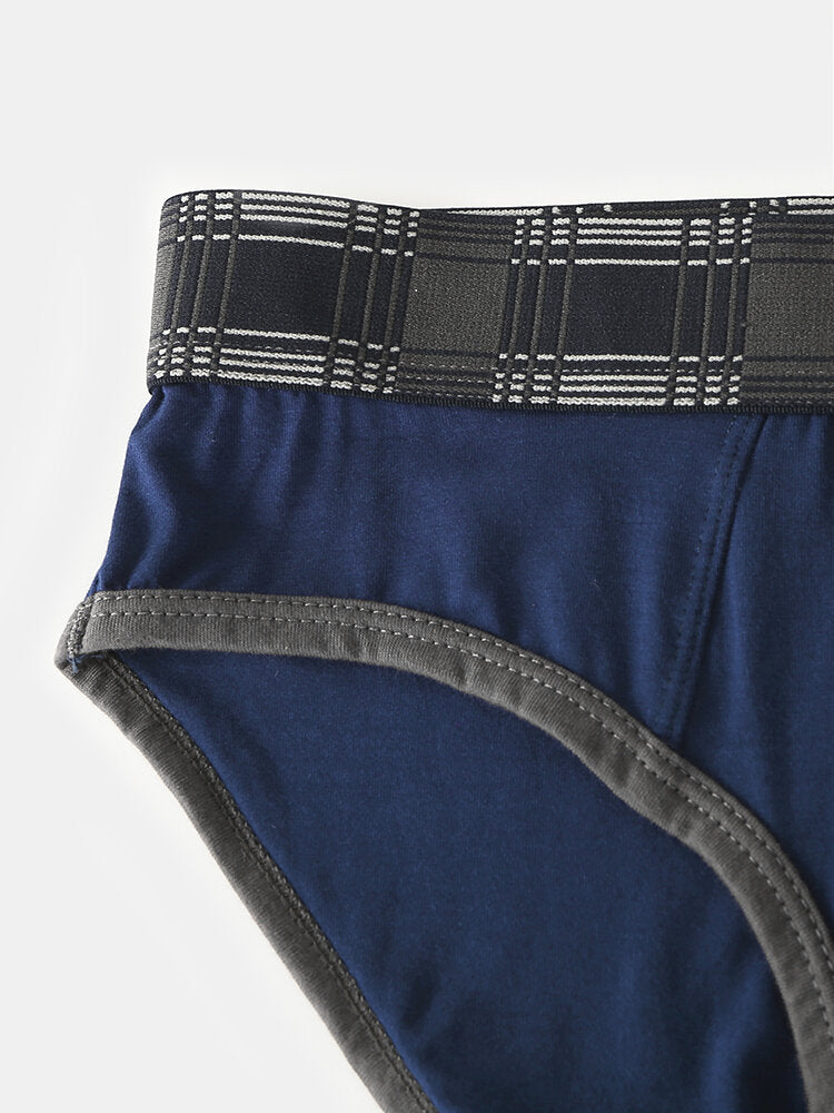 Herren-Unterwäsche aus Modal mit U-Pouch und Karomuster und elastischem Bund