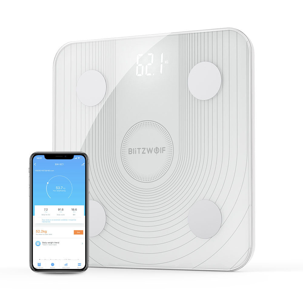 WiFi Smart Body Fat Scale with APP Control, BMI Data Analysis, and 13 Body Metrics Digital Weight Scale