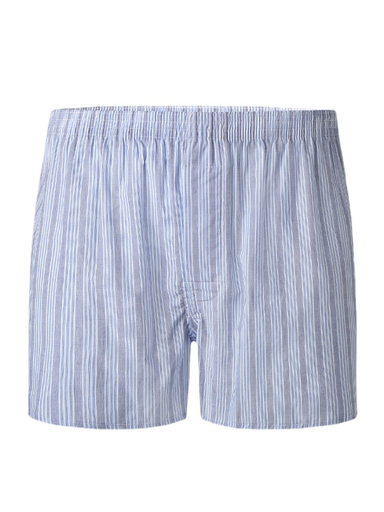 Herren-Boxershorts aus 100 % Baumwolle, bunt, gestreift, lockere Passform, elastischer Bund, atmungsaktiv