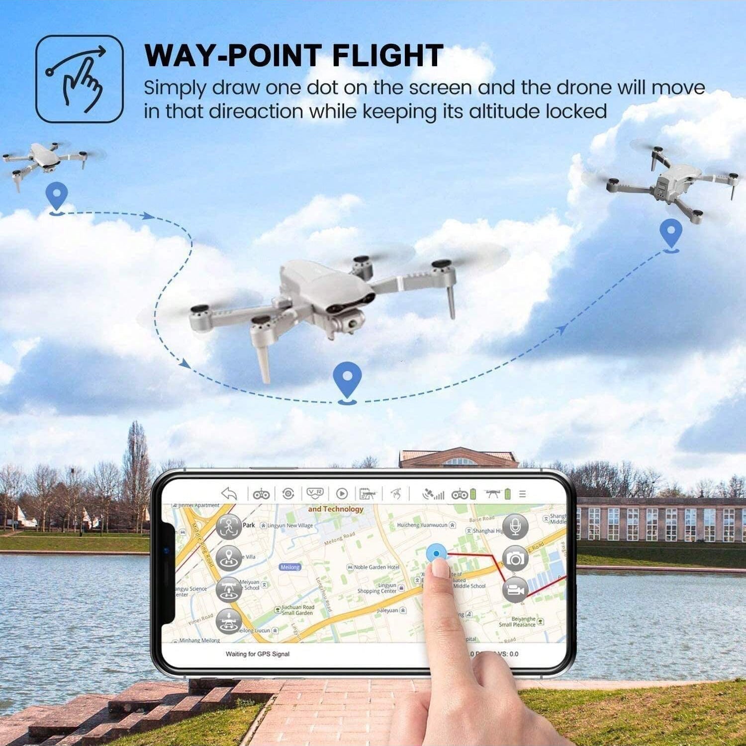 Professional 5G WiFi GPS Drones with 4K HD Wide Angle Camera, Foldable Design