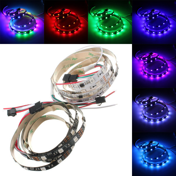 1M 9.6W DC 12V WS2811 48 SMD 5050 RGB LED Strip Light - Individually Addressable & Flexible