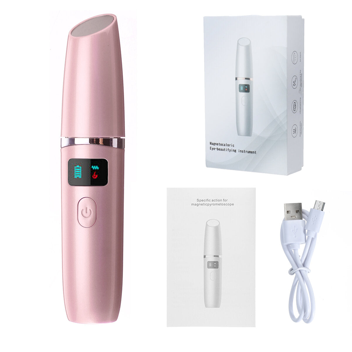 5V USB Rechargeable Electric Eye & Face Massager - Vibration, Heat, Anti-Wrinkle, Dark Circle Treatment