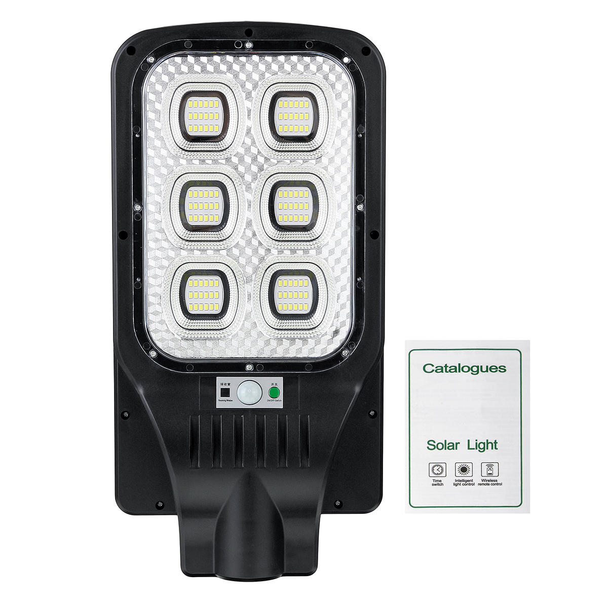 108 LED Solar Street Light, 10000mAh Battery, Button & Light Control, Remote Included