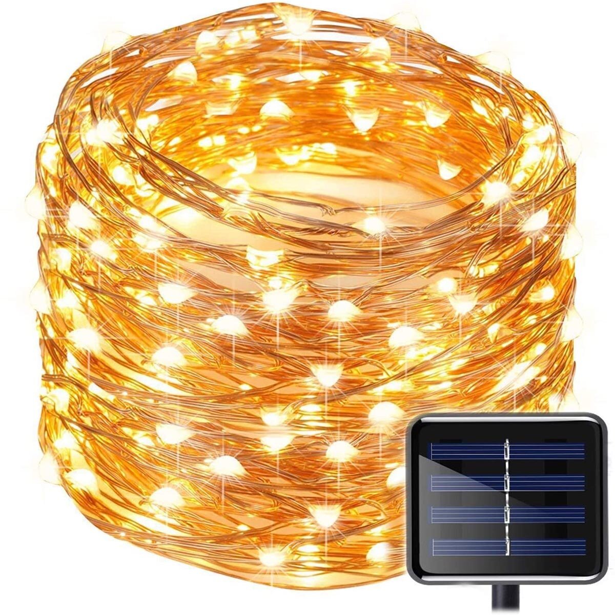 12m 50 LED Solar String Lights, 8 Modes, Colorful, Waterproof, for Yard, Party, Wedding Decor