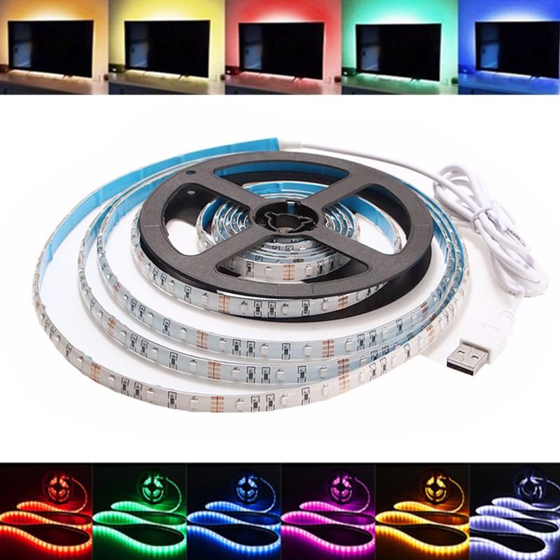 1M Waterproof USB SMD3528 LED Strip Light for TV Background and Computer, Flexible Tape, DC5V