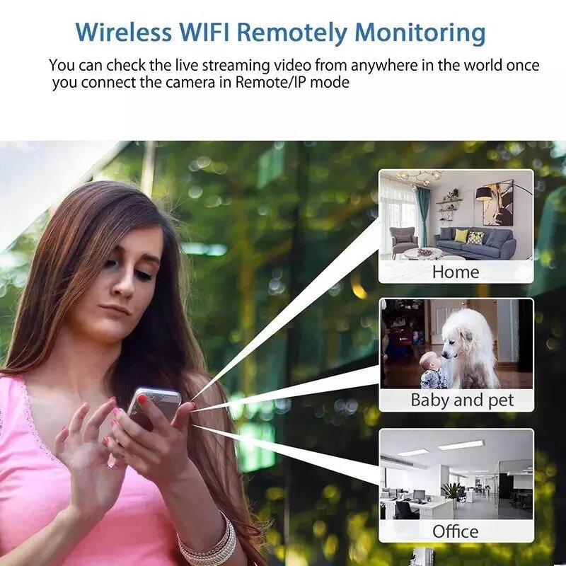 1080P Mini WiFi Camera: Wireless Surveillance, Night Vision, Motion Detection, 160 Degree View, Audio Recording