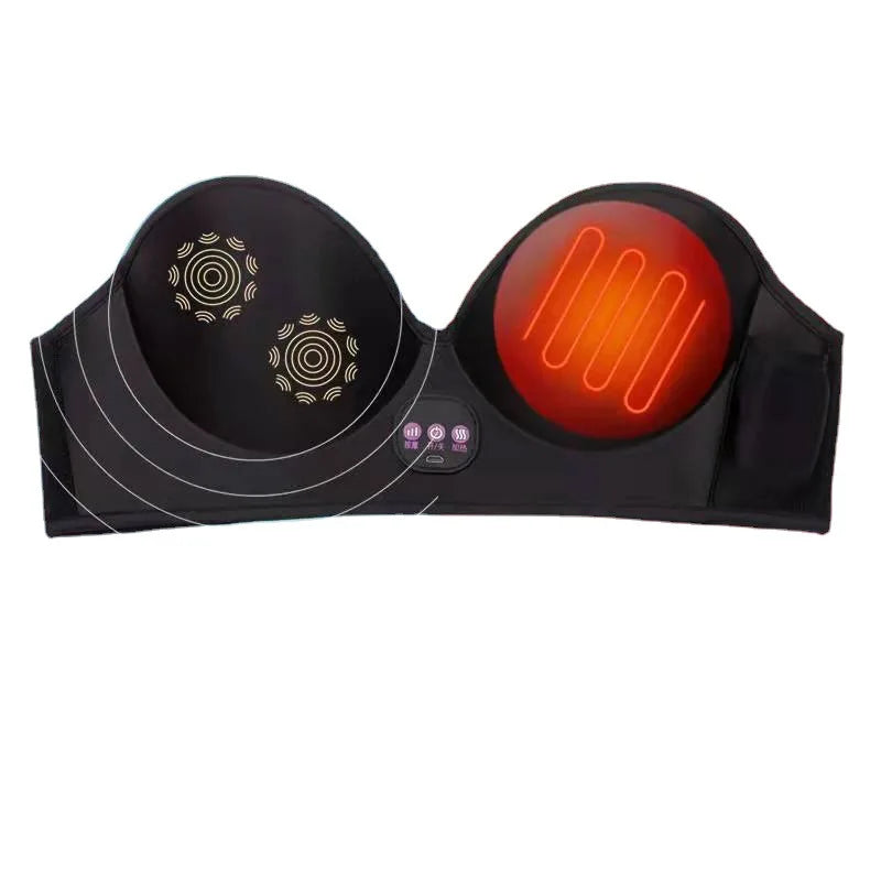 Electric Breast Massage Bra with Infrared Heating, Chest Enlargement Stimulator, Enhances Circulation & Relieves Pain