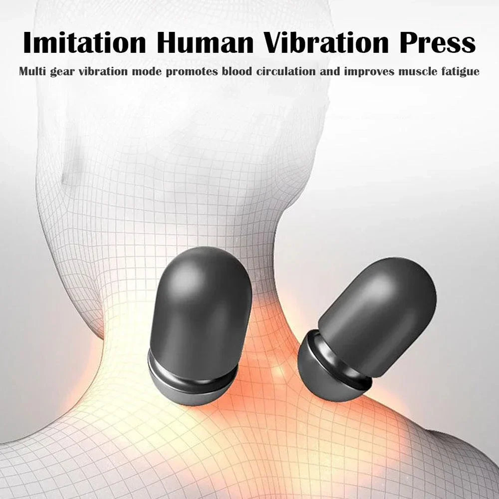 Electric Massager Cervical Pillow with Hot Compress, Vibration, Neck Traction, Memory Foam for Spine Support