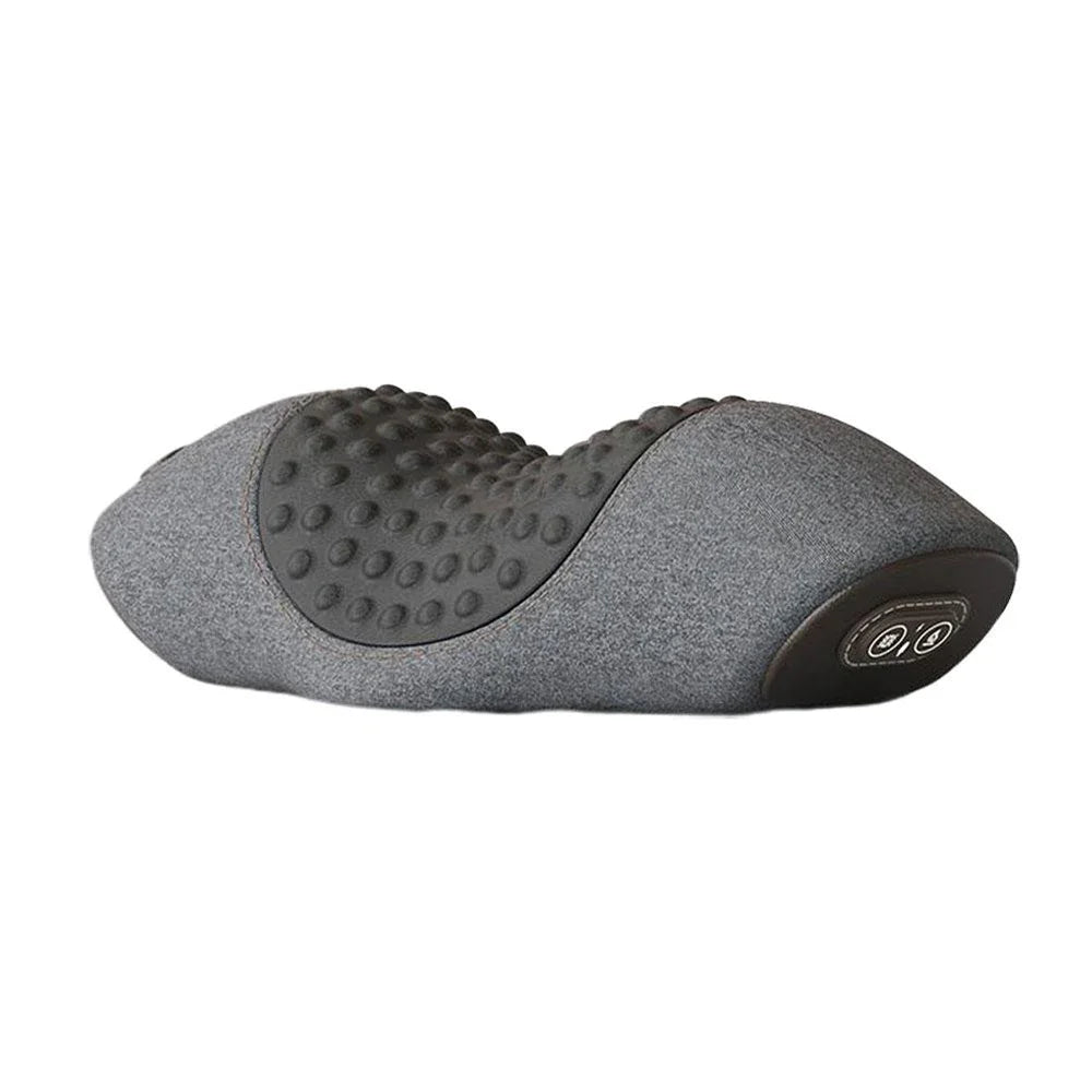 Electric Massager Cervical Pillow with Hot Compress, Vibration, Neck Traction, Memory Foam for Spine Support