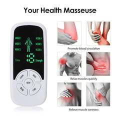 Electric Muscle Stimulator, 6 Modes, Mini Cervical Spine & Body Massager, Fatigue Relief with Therapy Gloves