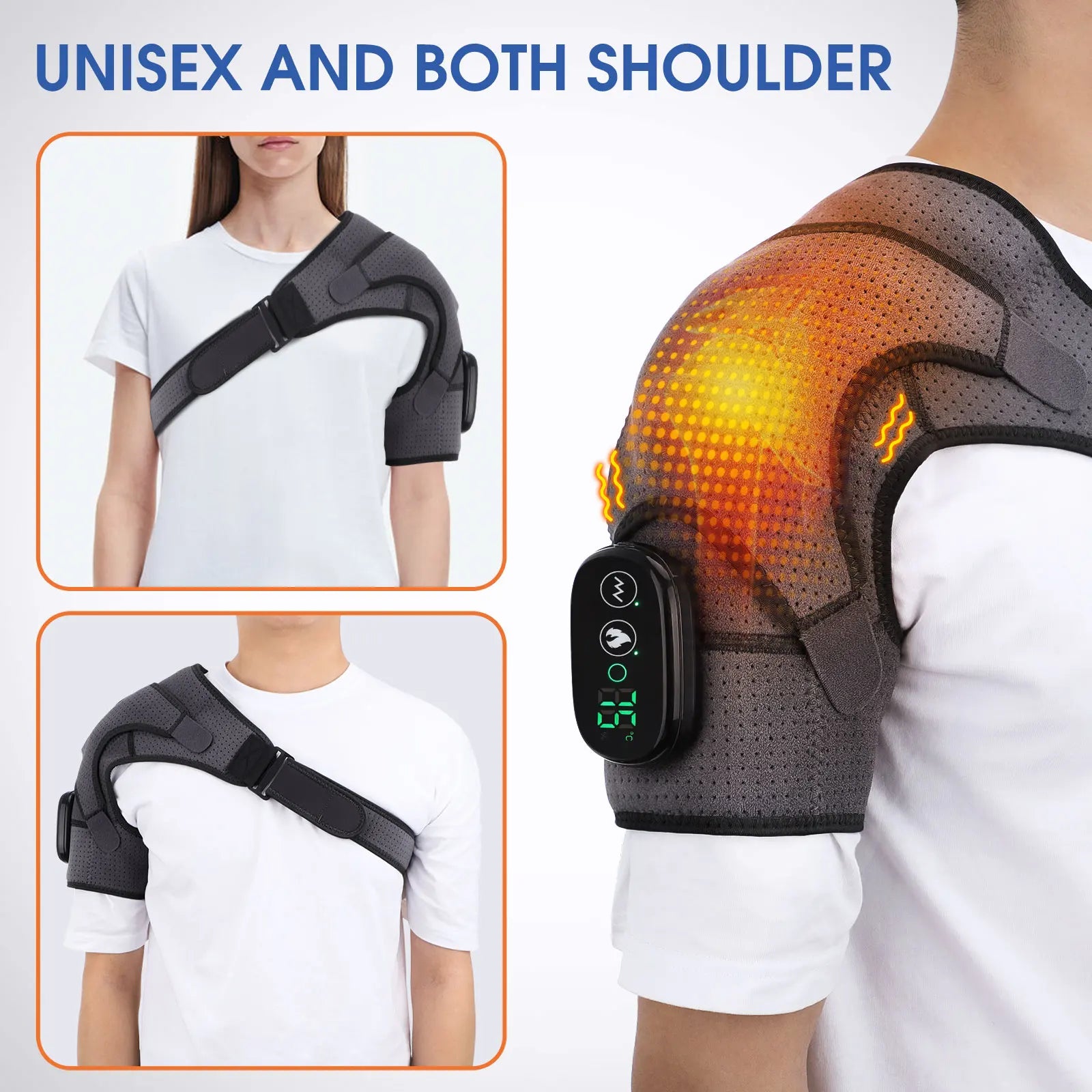 Electric Shoulder Massager with Heat, Vibration, Steam for Arthritis and Muscle Relaxation