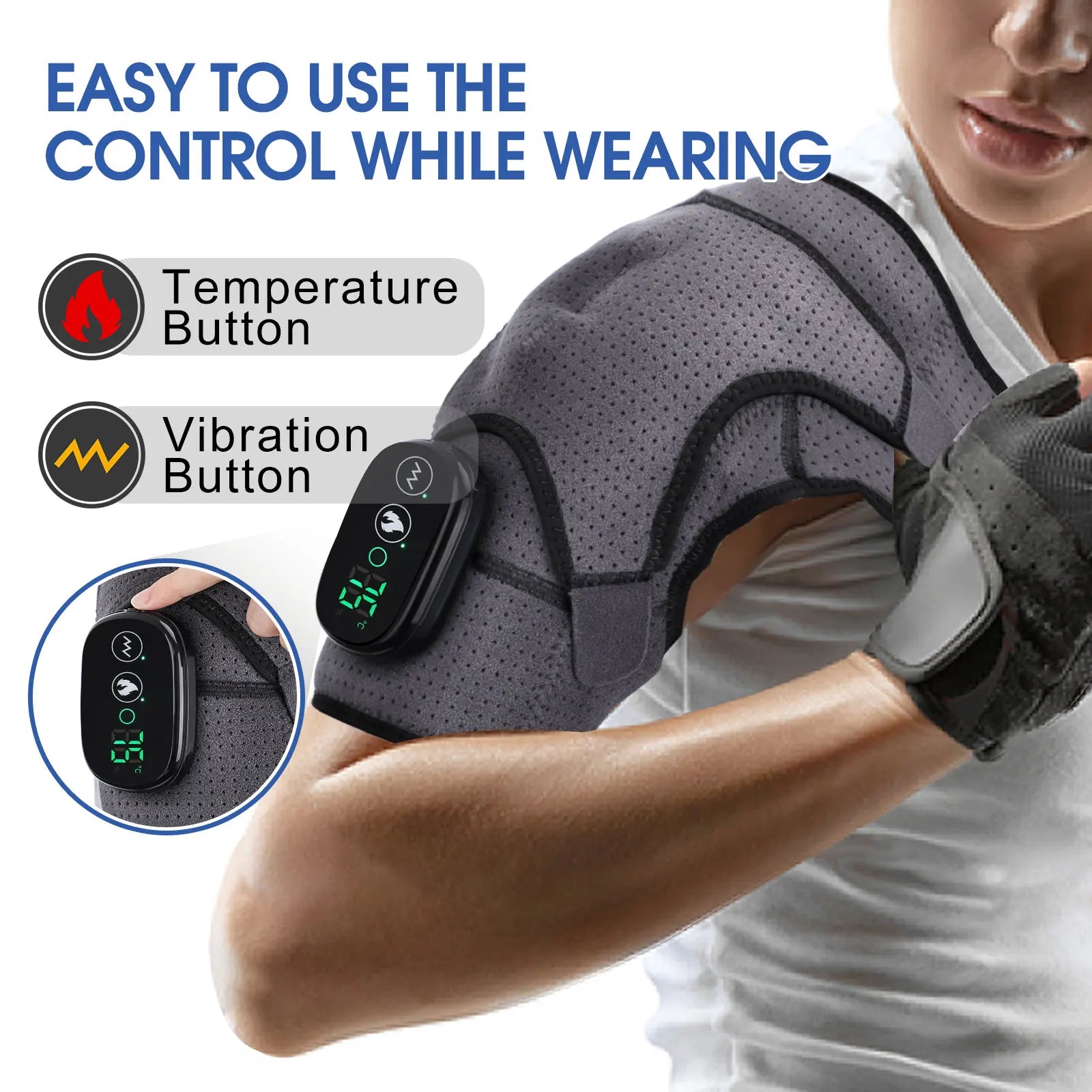 Electric Shoulder Massager with Heat, Vibration, Steam for Arthritis and Muscle Relaxation
