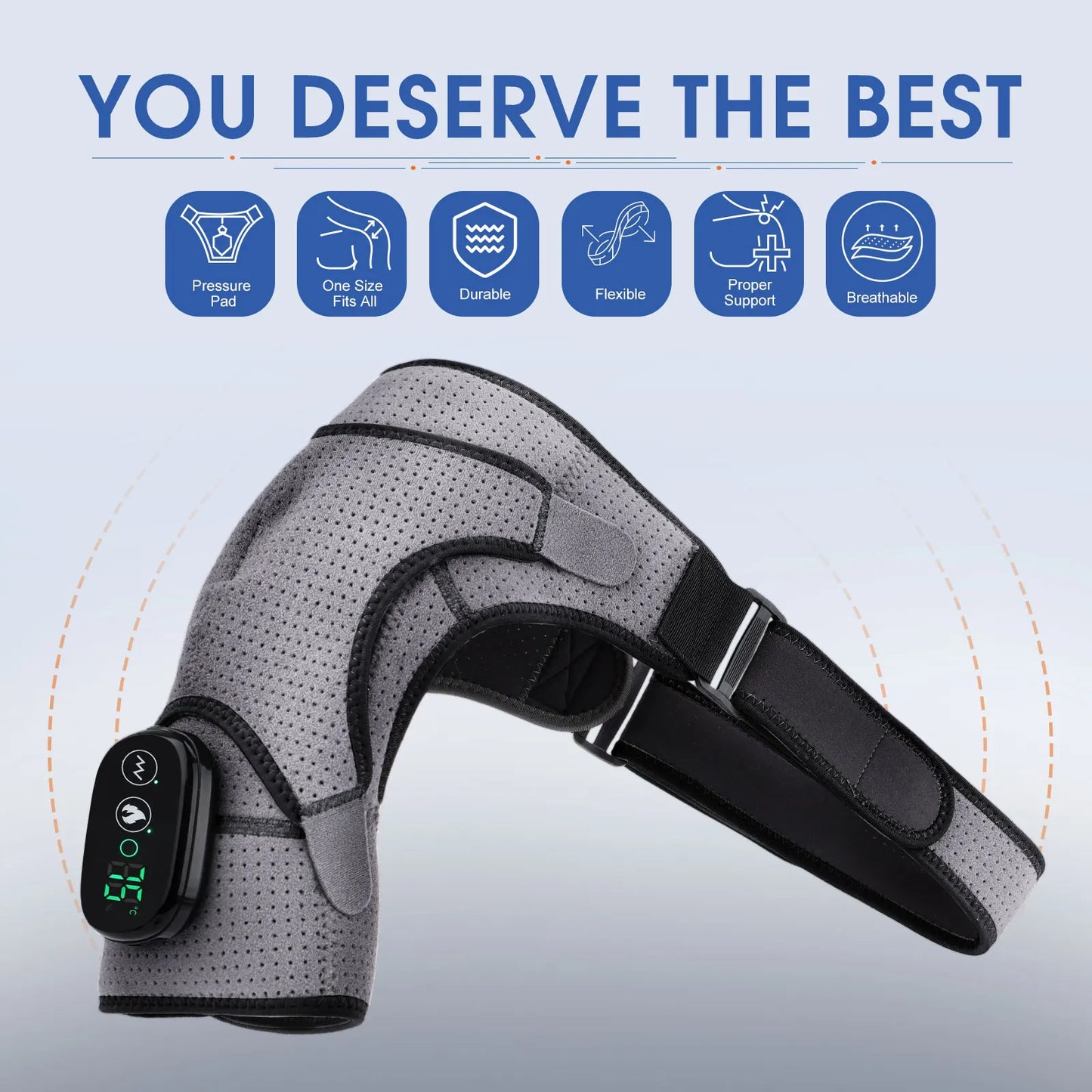 Electric Shoulder Massager with Heat, Vibration, Steam for Arthritis and Muscle Relaxation