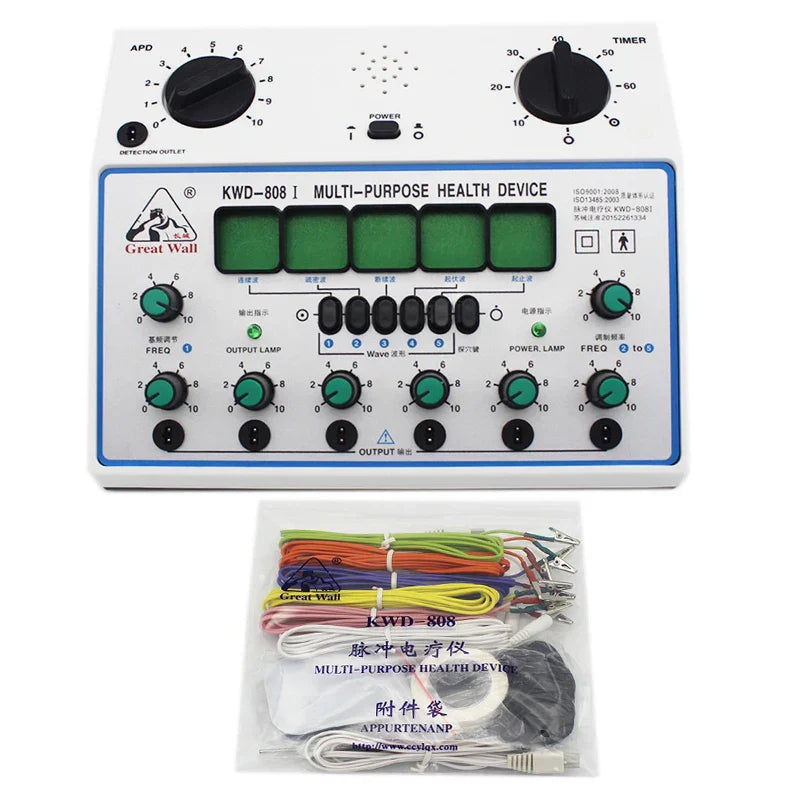 Electro Acupuncture Stimulator Machine, 6 Waveforms, 6 Output, Nerve and Muscle Therapy EMS Massager