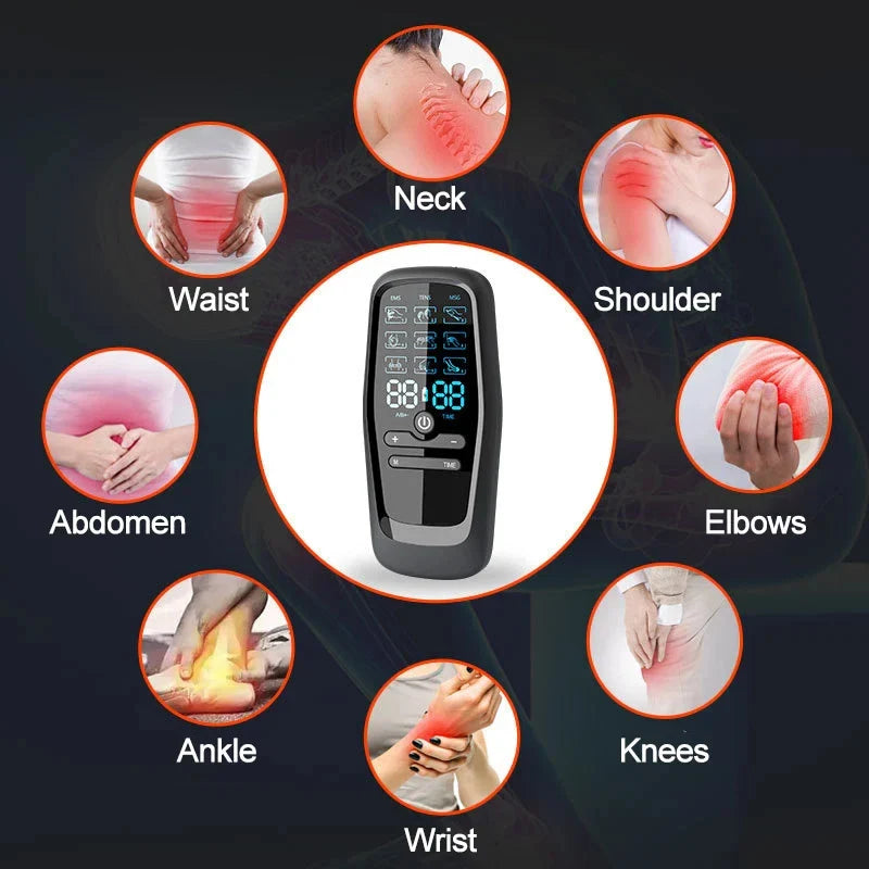 EMS Electric Muscle Stimulator, Professional TENS Unit, USB Physiotherapy, Full Body Massager with 6 Modes