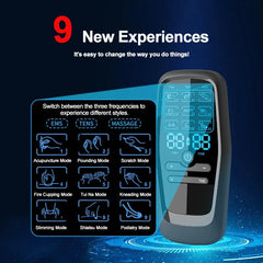 EMS Electric Muscle Stimulator, Professional TENS Unit, USB Physiotherapy, Full Body Massager with 6 Modes