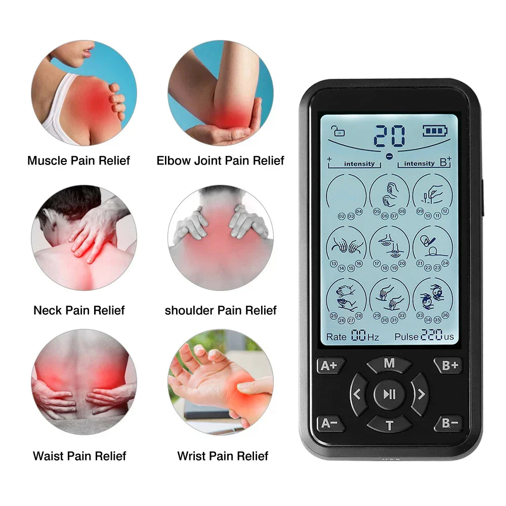 EMS Muscle Stimulator TENS Massager, 36 Modes, Acupuncture Body Massage, Pulse Therapy Slimming Machine