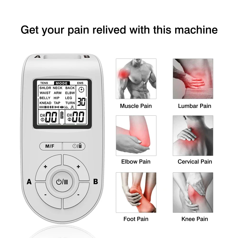 EMS TENS Machine, 40-Level 20-Mode Full Body Muscle Massager, Digital Physiotherapy Device