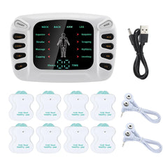 EMS Tens Machine Electric Physiotherapy, Muscle Stimulator with 8 Pads, Pulse Acupuncture for Back and Neck Massage