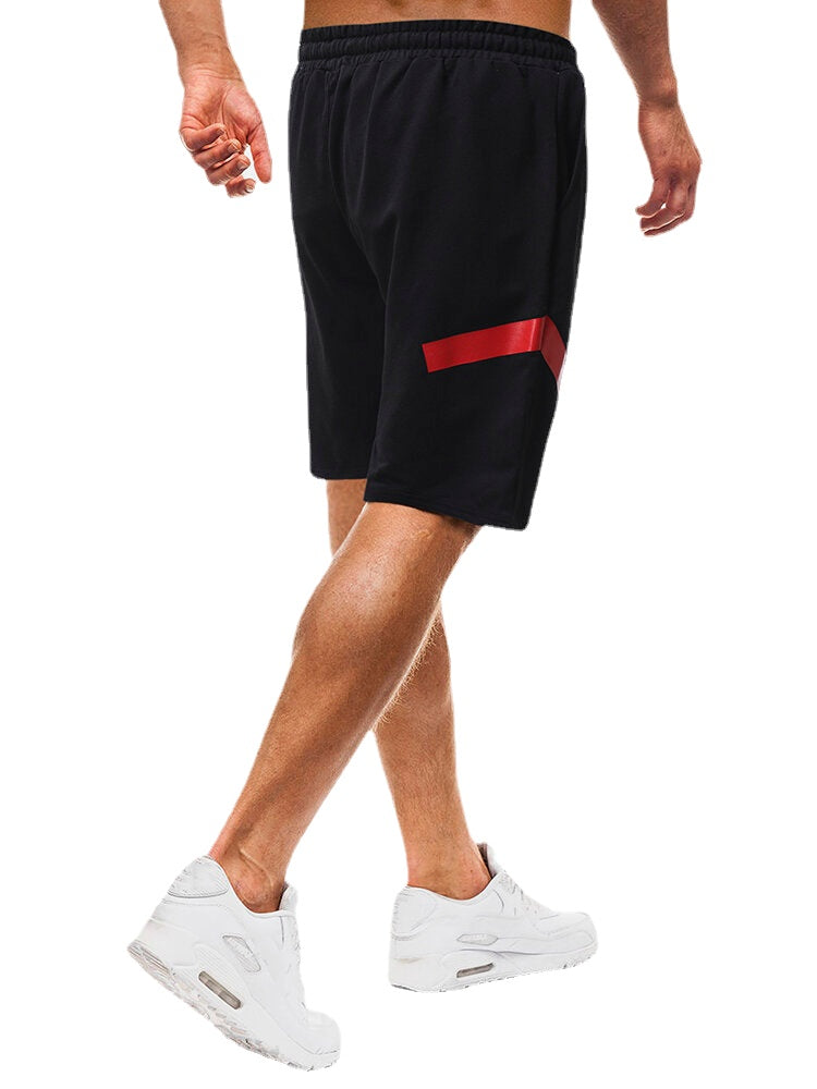 Men's Black Sport Shorts with Drawstring and Pockets