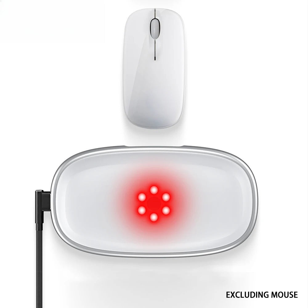 Red Light Therapy Wrist Rest for Mouse & Keyboard, 660nm 850nm Infrared Ergonomic Silicone Pad for Tenosynovitis Relief
