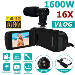 HD 1080P Digital-Videokamera Camcorder mit Mikrofon, 16MP Fotografie