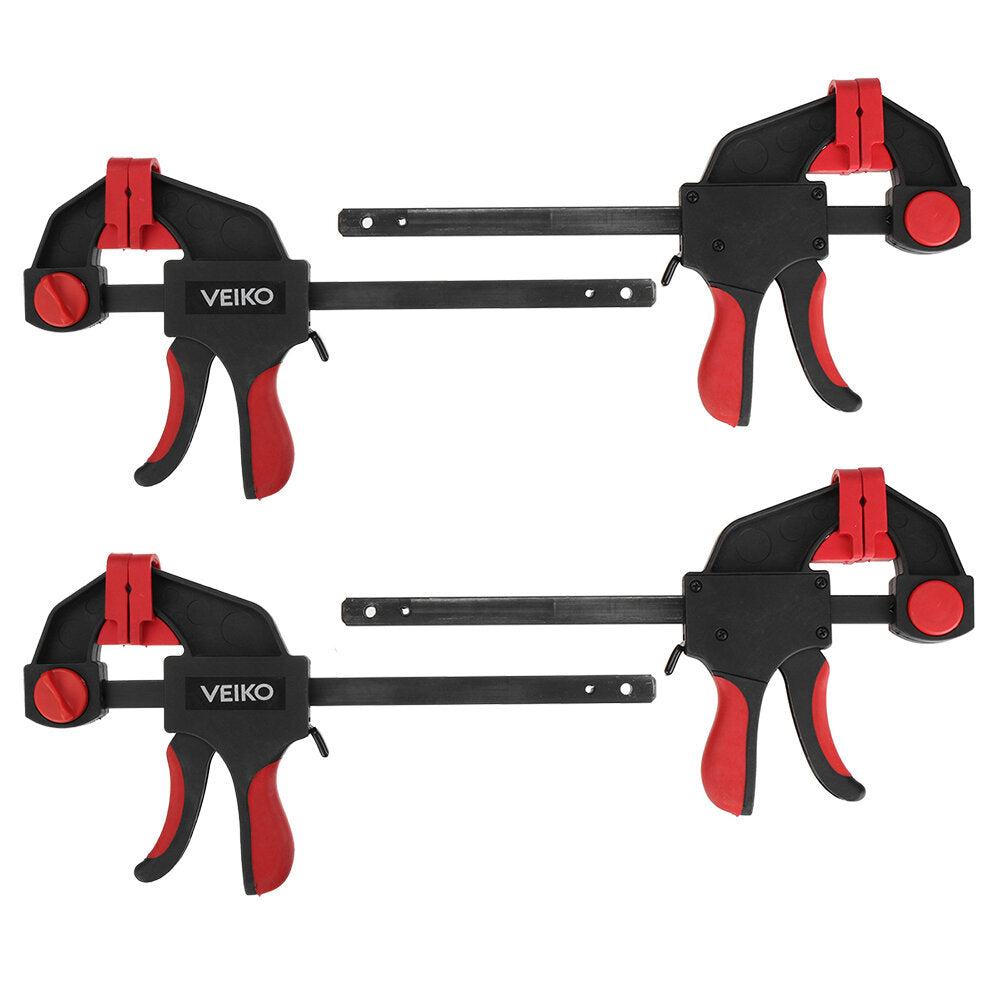 4Pcs Quick-Grip Bar Clamps 6/12in - One-Handed, 100KG Load, Woodworking F Clamps