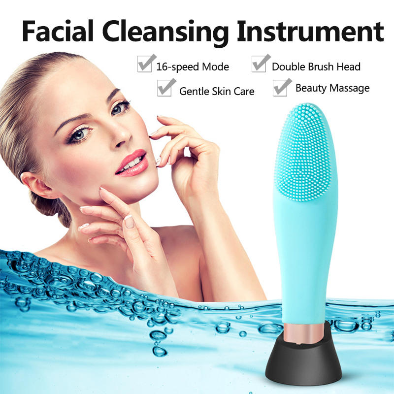 Electric Facial Cleansing Brush with Gentle Exfoliation & Sonic Vibration for All Skin Types