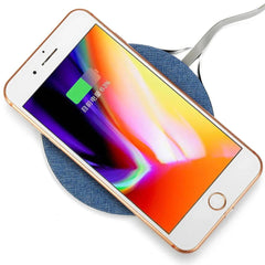 Fast Qi Wireless Charger Pad - Metal Cloth Mat, 9V 7.5W for iPhone & Samsung