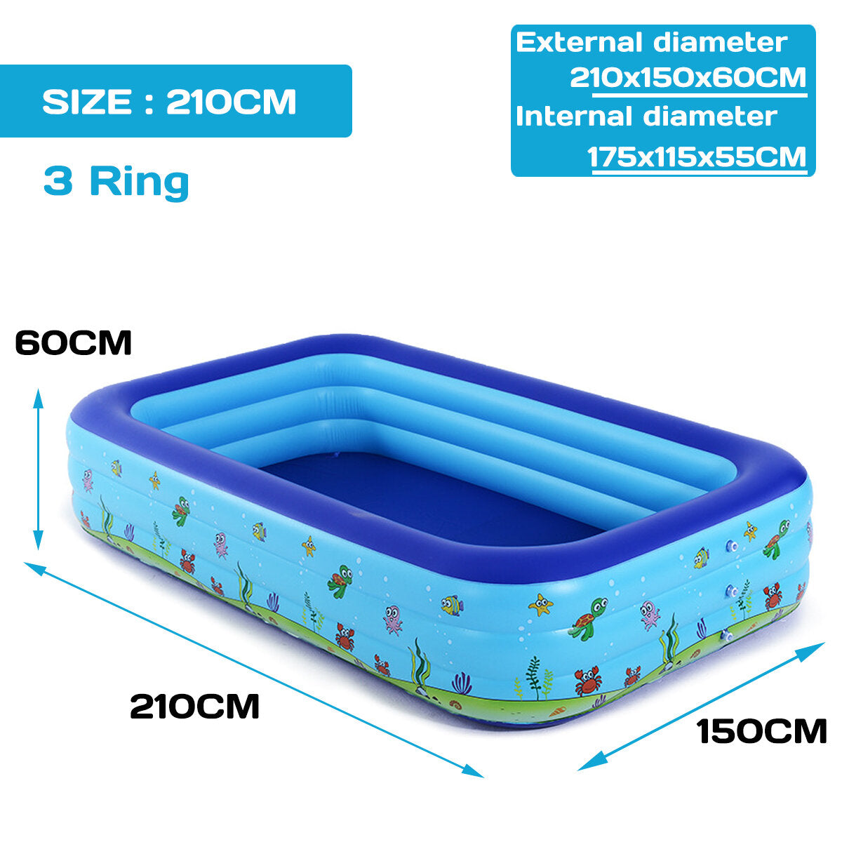 Children's Inflatable Pool Bathtub - Thickened, Wear-Resistant Bubble Bottom for Baby & Adult Home Paddling